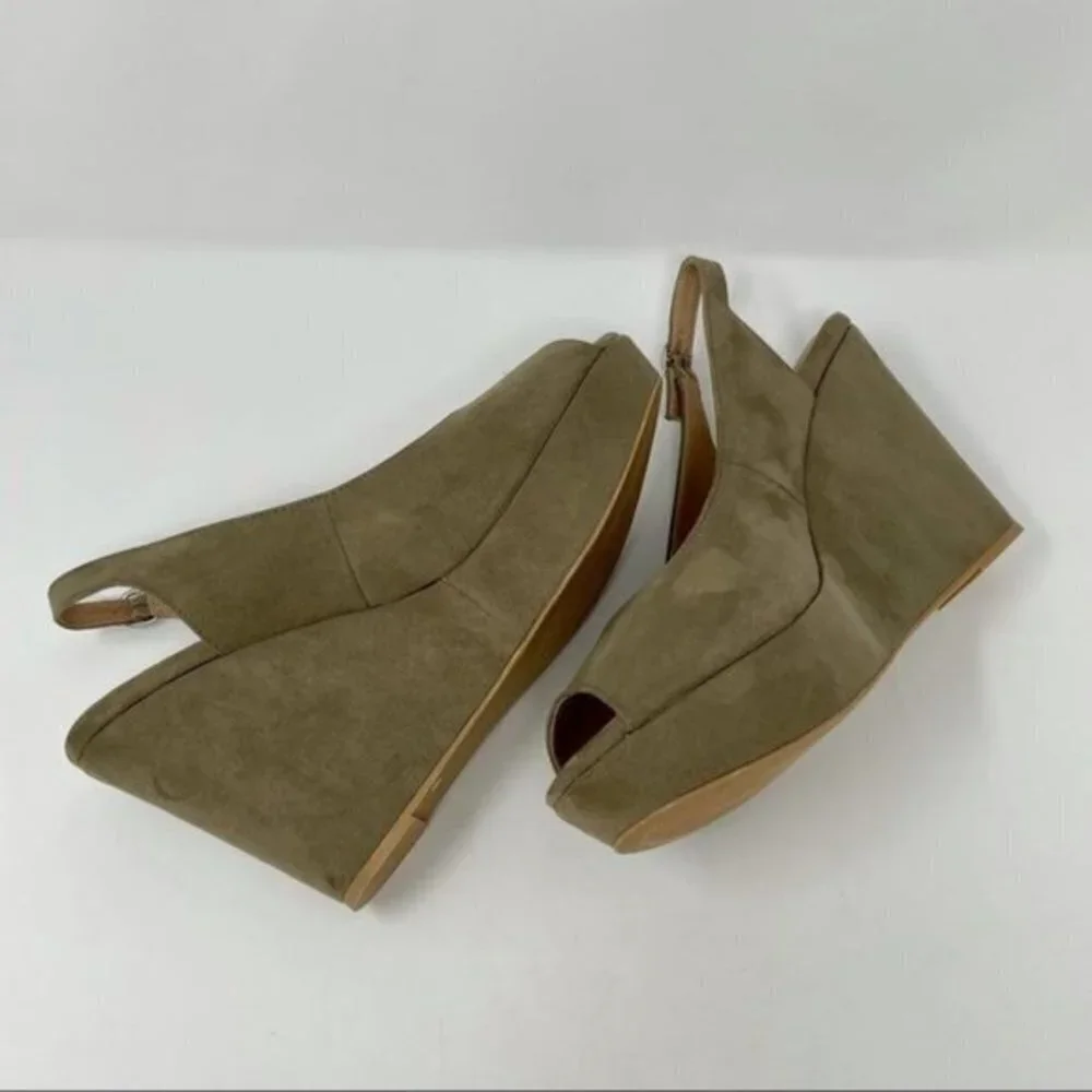 Torrid Taupe Peep Toe Sling-back Platform SZ 10W